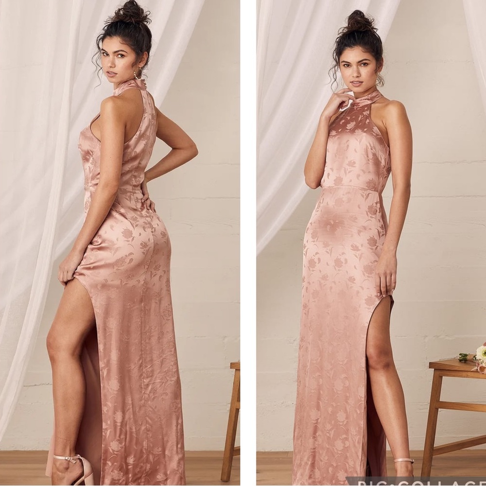 LULUS Red Carpet Ready Jacquard Maxi Dress